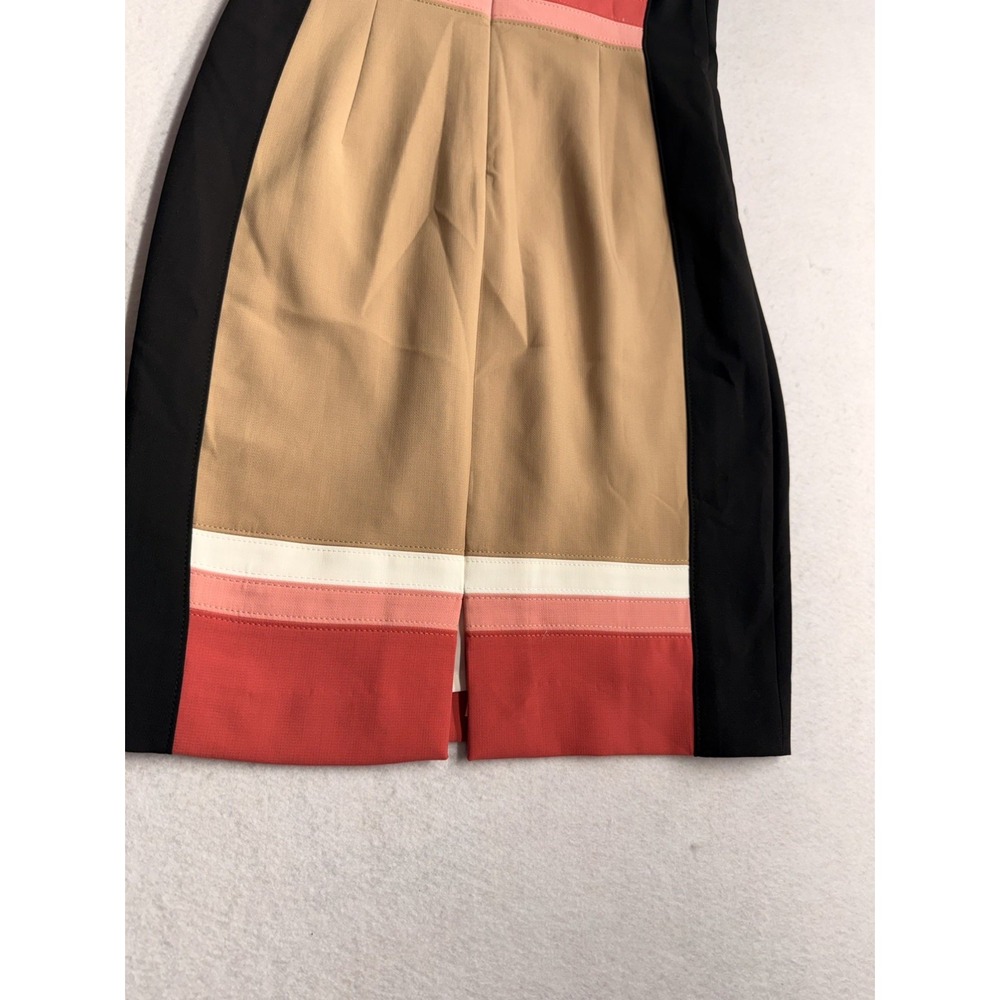 White House Black Market Color Block Sleeveless V-Neck Sheath Dress Size 8 - Picture 4 of 9